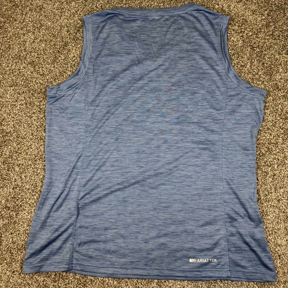 Ariat Tek Women Laguna Sleeveless Tank Coastal Fjord Blue Heather XXL NWT - Picture 10 of 10